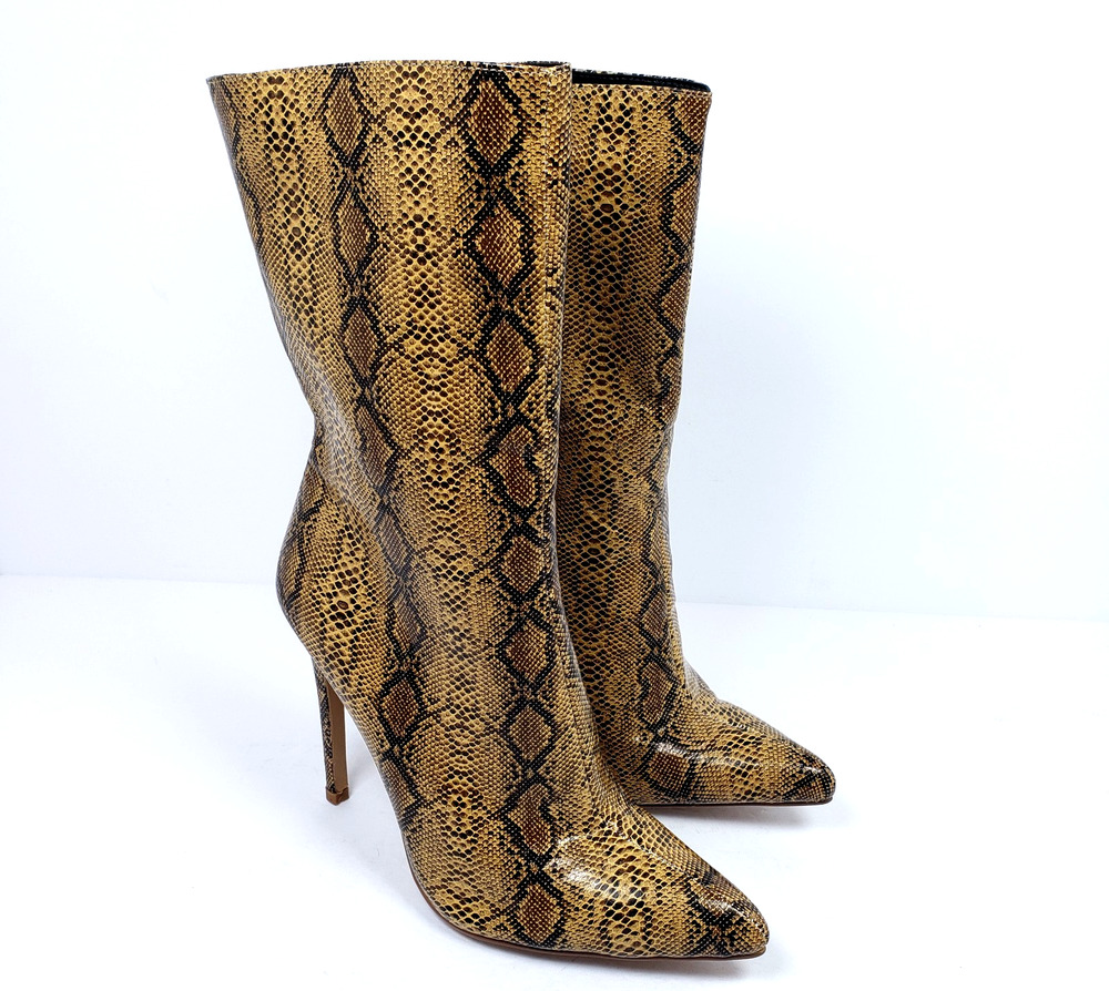 London Rag Micah Womens Size 8 Snake Print Pointed Toe 4.5" Stiletto Heel Boots